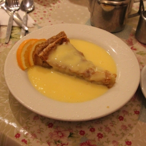 Bakewell Tart with custard