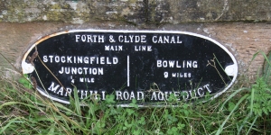 Milepost on Forth & Clyde Canal at Maryhill