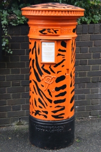 Pillar Box with Tiger stripes at ZSL London Zoo